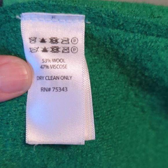 Vibrant Green Cardigan Tahari Size M - Picture 3 of 5